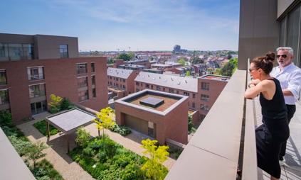 Penthouse verdieping uitzicht over de daktuin - residentie BLVD.