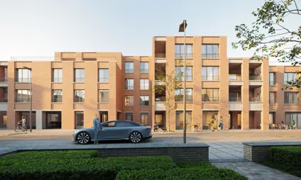 woonproject machelen appartementen in een mix van authentieke gevelelementen en moderne nieuwbouw rond een groen park