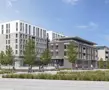 Sleek and modern buildings in Quartier Bleu, Hasselt, featuring contemporary design.