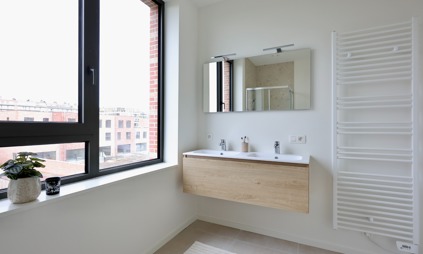 Deurne Eksterlaer Kijkwoning badkamer douche lavabo