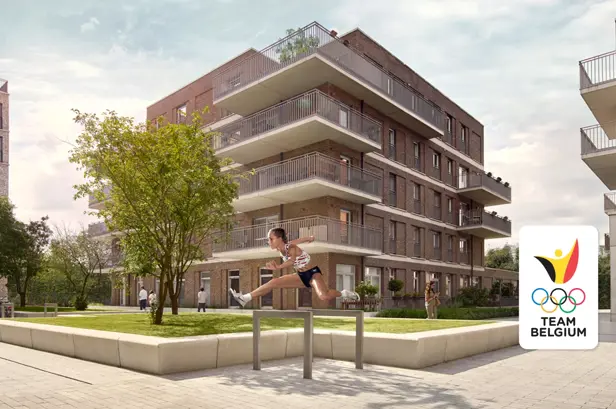 Atleet traint voor een appartementsblok van Matexi