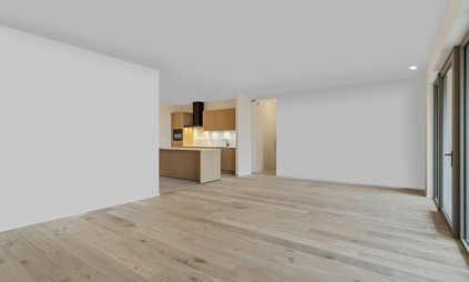 Appartement Quartier Bleu Hasselt, 2 slaapkamers en terras - foto leefruimte