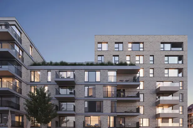 appartementen exterieur avond