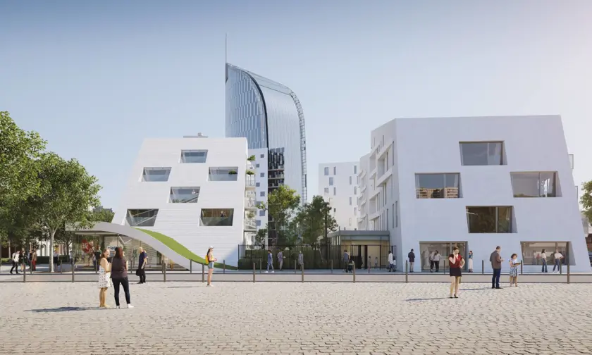 Zijaanzicht appartementen
