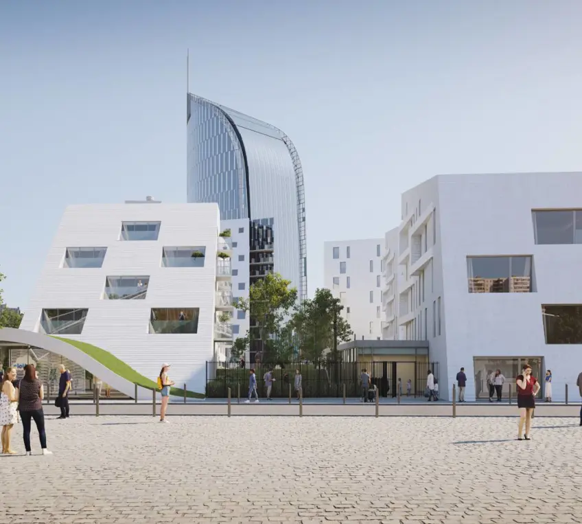 Zijaanzicht appartementen