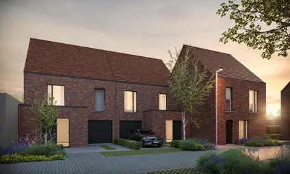 huis voorgevel exterieur avond