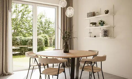 geel station interieur tafel groen