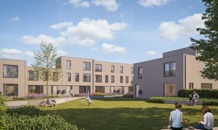 Boechout Zuiderdal Sfeervol uitzicht op de groene omgeving van het nieuwbouwproject.