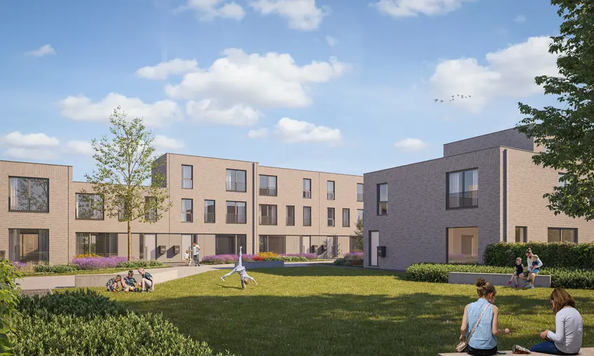 Boechout Zuiderdal Sfeervol uitzicht op de groene omgeving van het nieuwbouwproject.